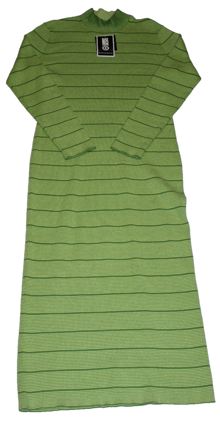 House of Aama Maxi Knit Dress Women’s Size M Green Striped Long Sleeve NWT