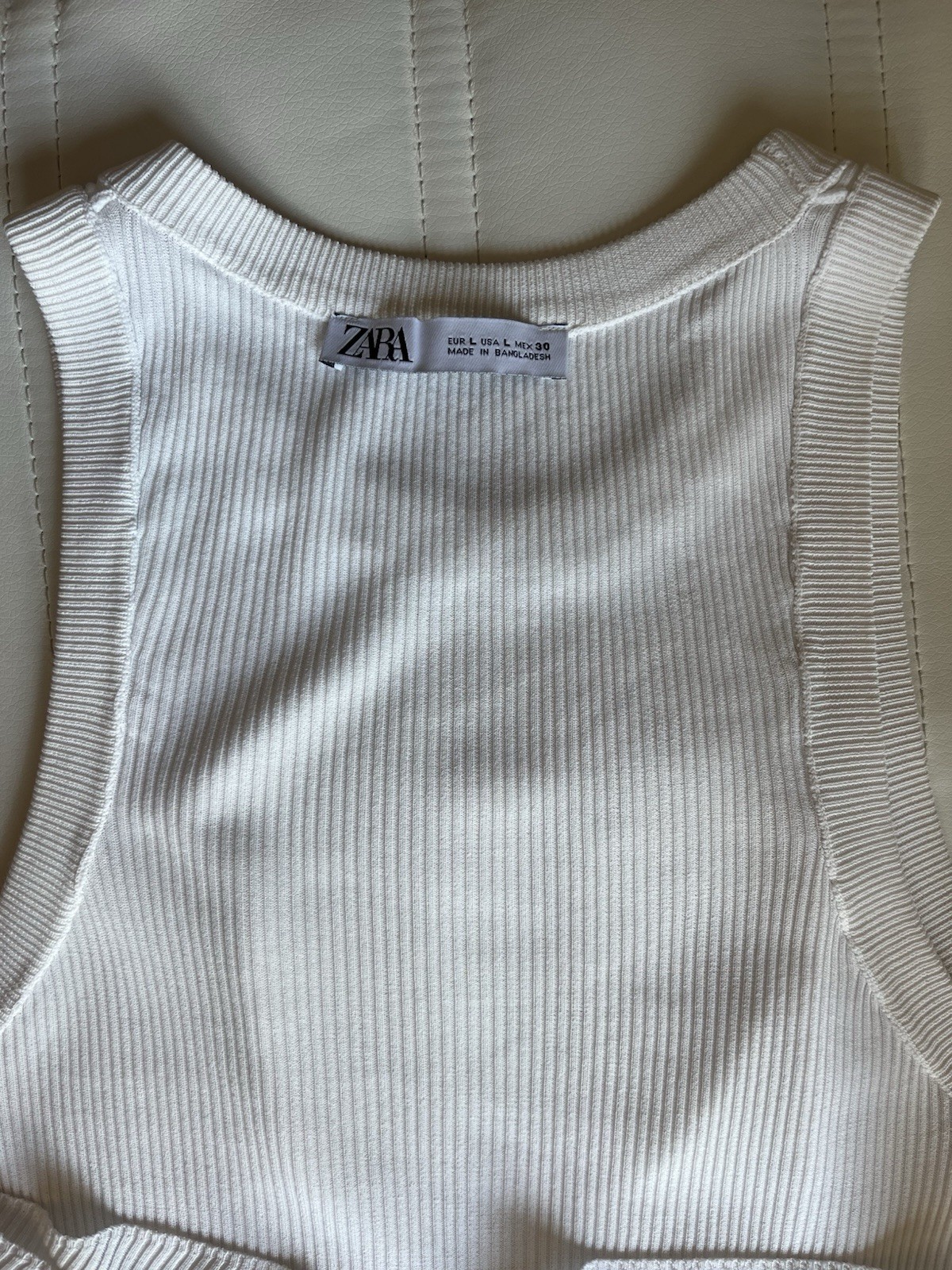 Zara white Ribbed Tank Top