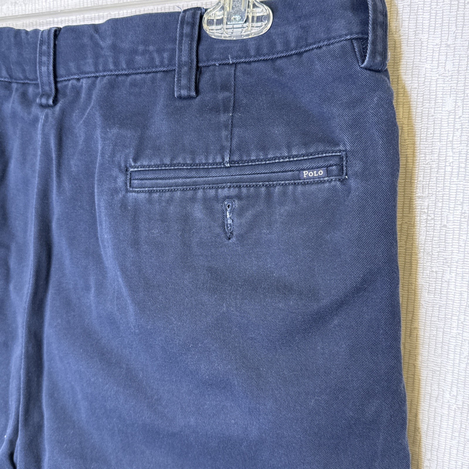 Polo Ralph Lauren Ethan Pant Mens 34×34 Navy Blue Pleated Cotton Chino Relaxed
