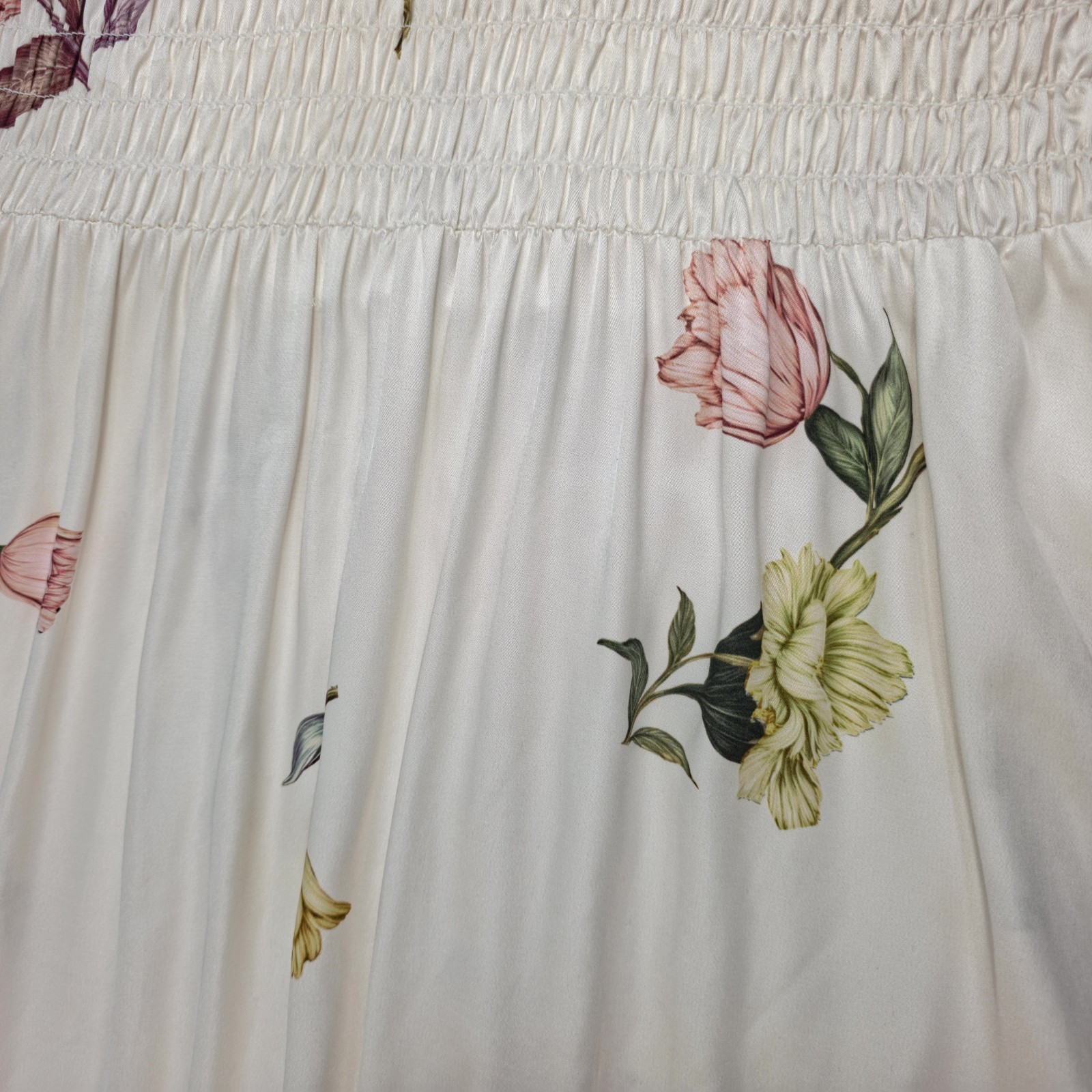 Baum und Pferdgarten Abrielle Midi Dress EU 36 US 4 White Floral Satin