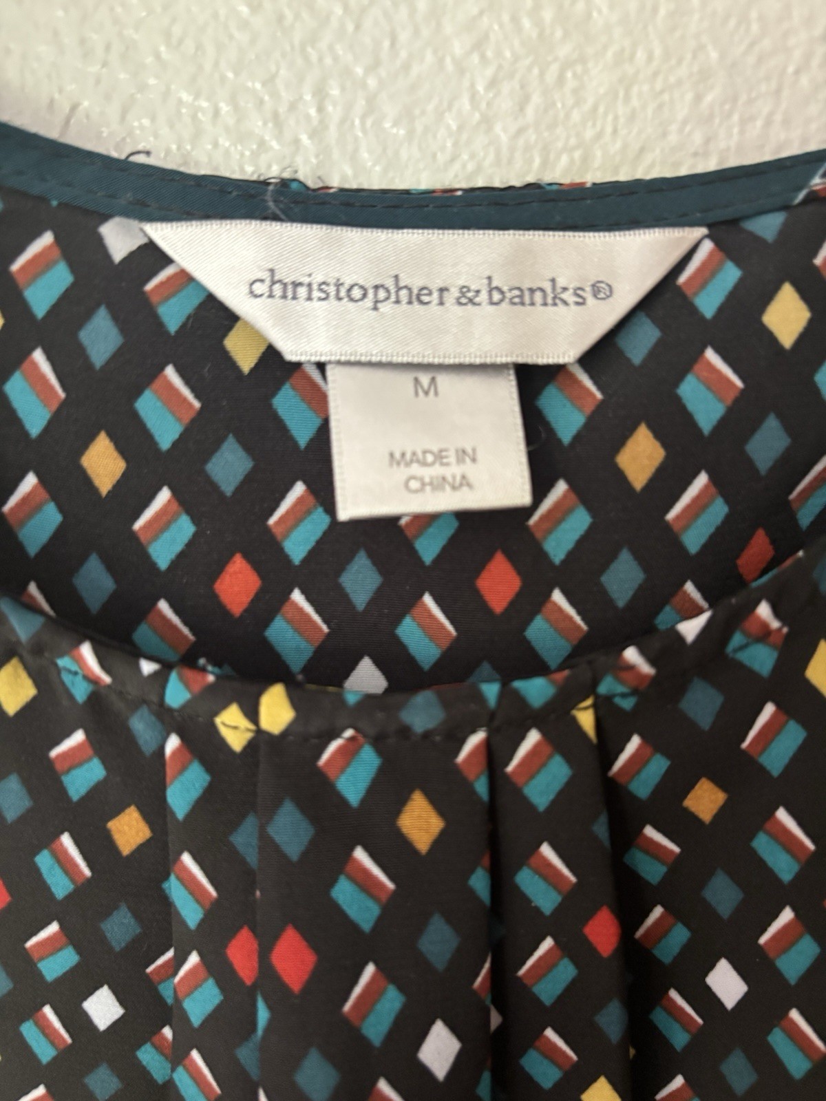 Christopher & Banks Women Medium Sleeveless Blouse Polyester Pleated Lightweight