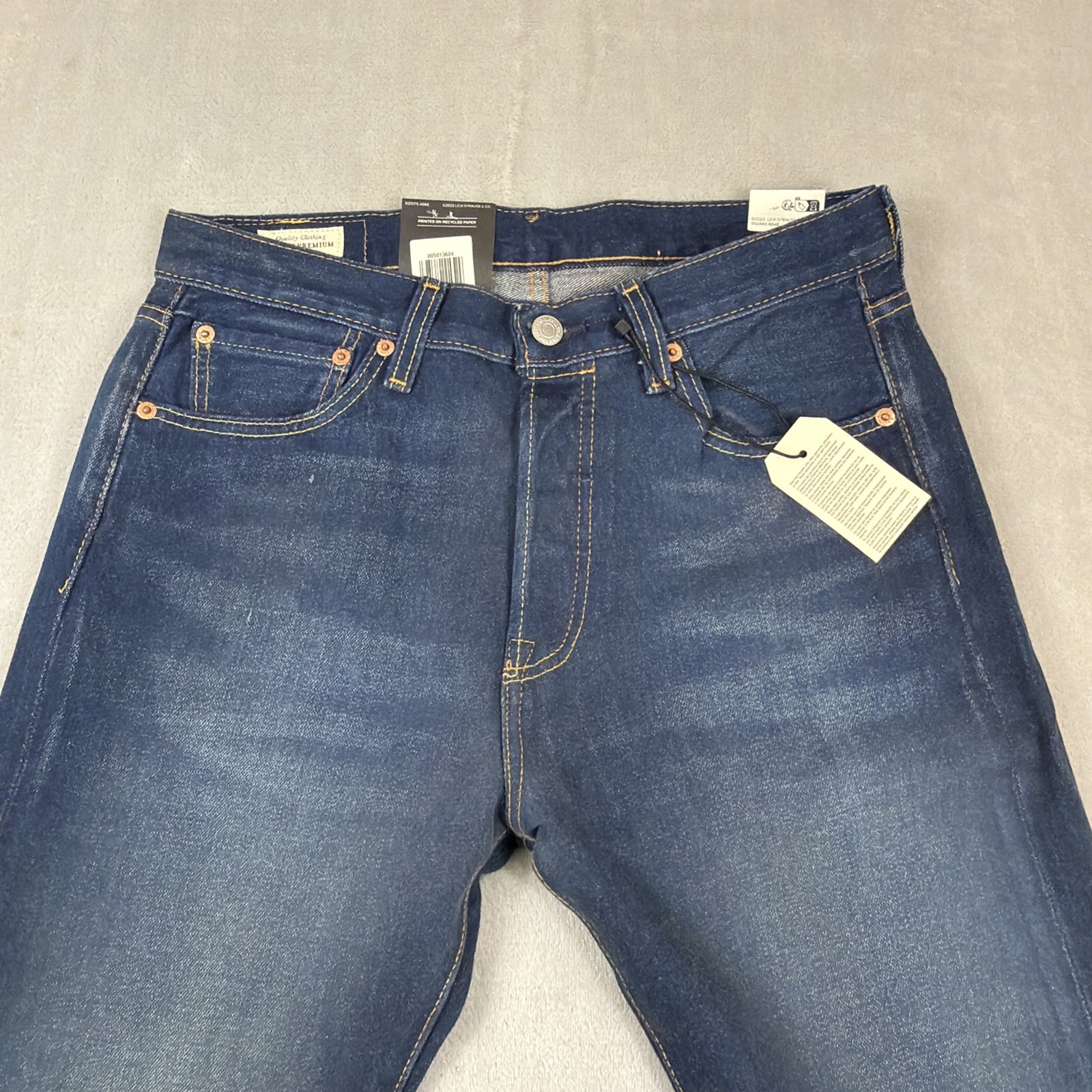 Levi’s Premium 501 Original Jeans Men’s 30×30 Blue Denim Straight Leg Stretch