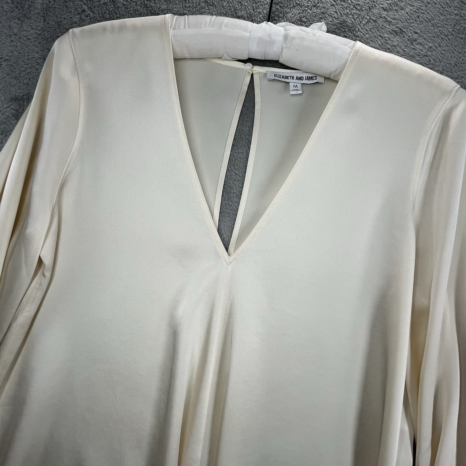 Elizabeth James Top Womens M Ivory Adalina Long Sleeve Wedding Cocktail Party