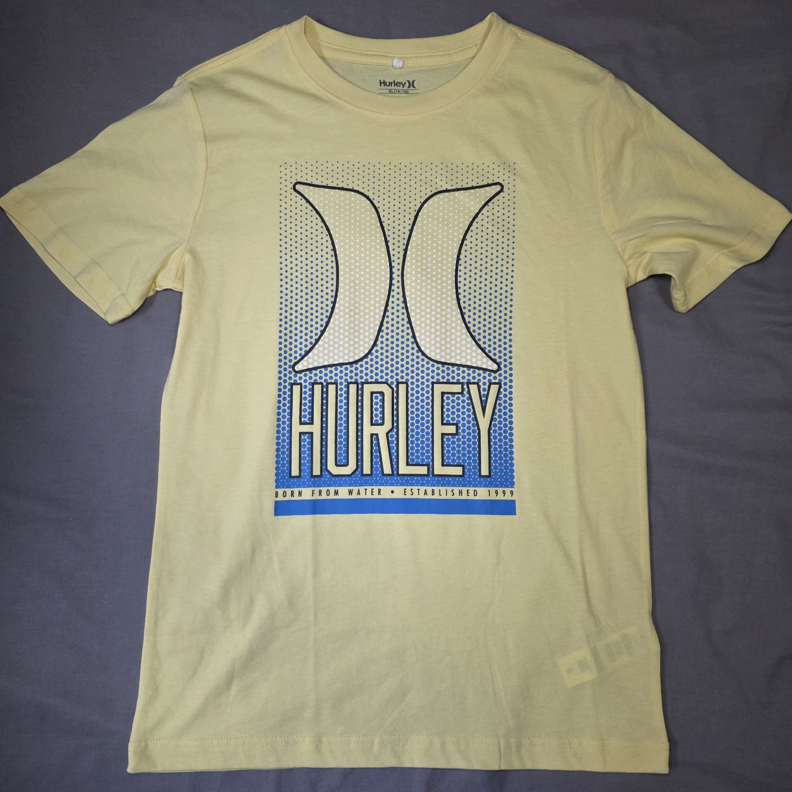 Hurley Youth Boys Yellow Short Sleeve Lightweight Graphic Tee XL (14/16)