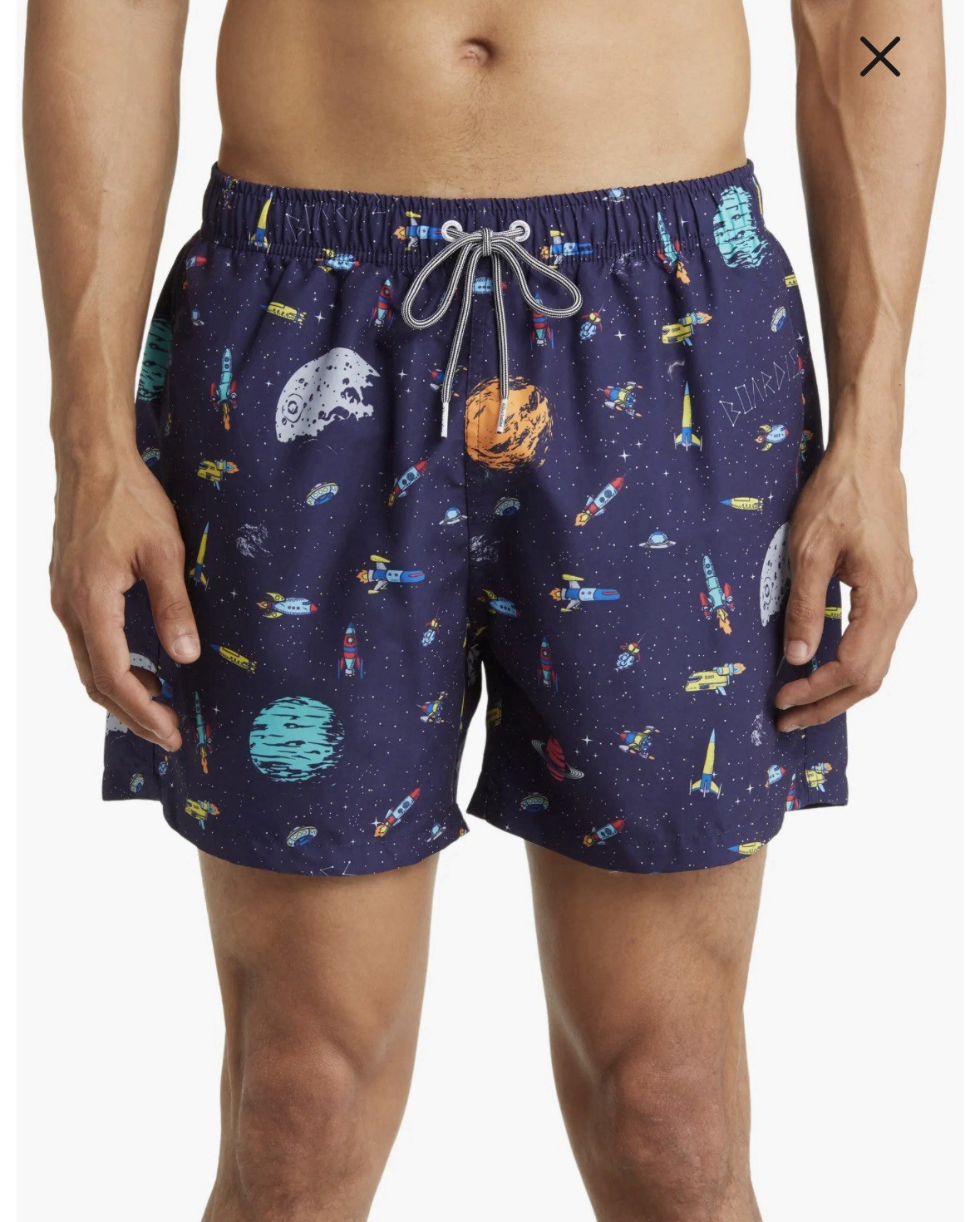 Boardies Apparel Rocket Navy Swim Trunks Size Medium stars Space