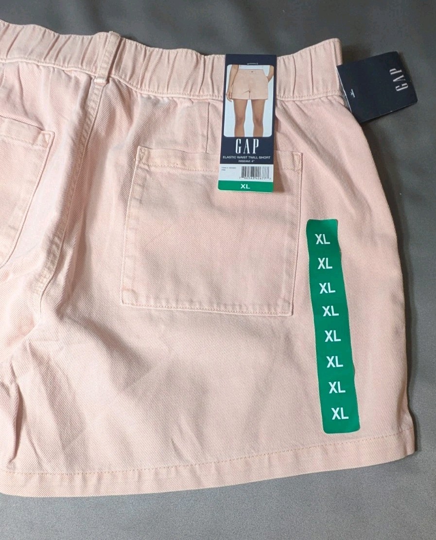 Gap Women’s Twill Short Button Zip Fly Elastic Back Waistband Patch Pockets XL