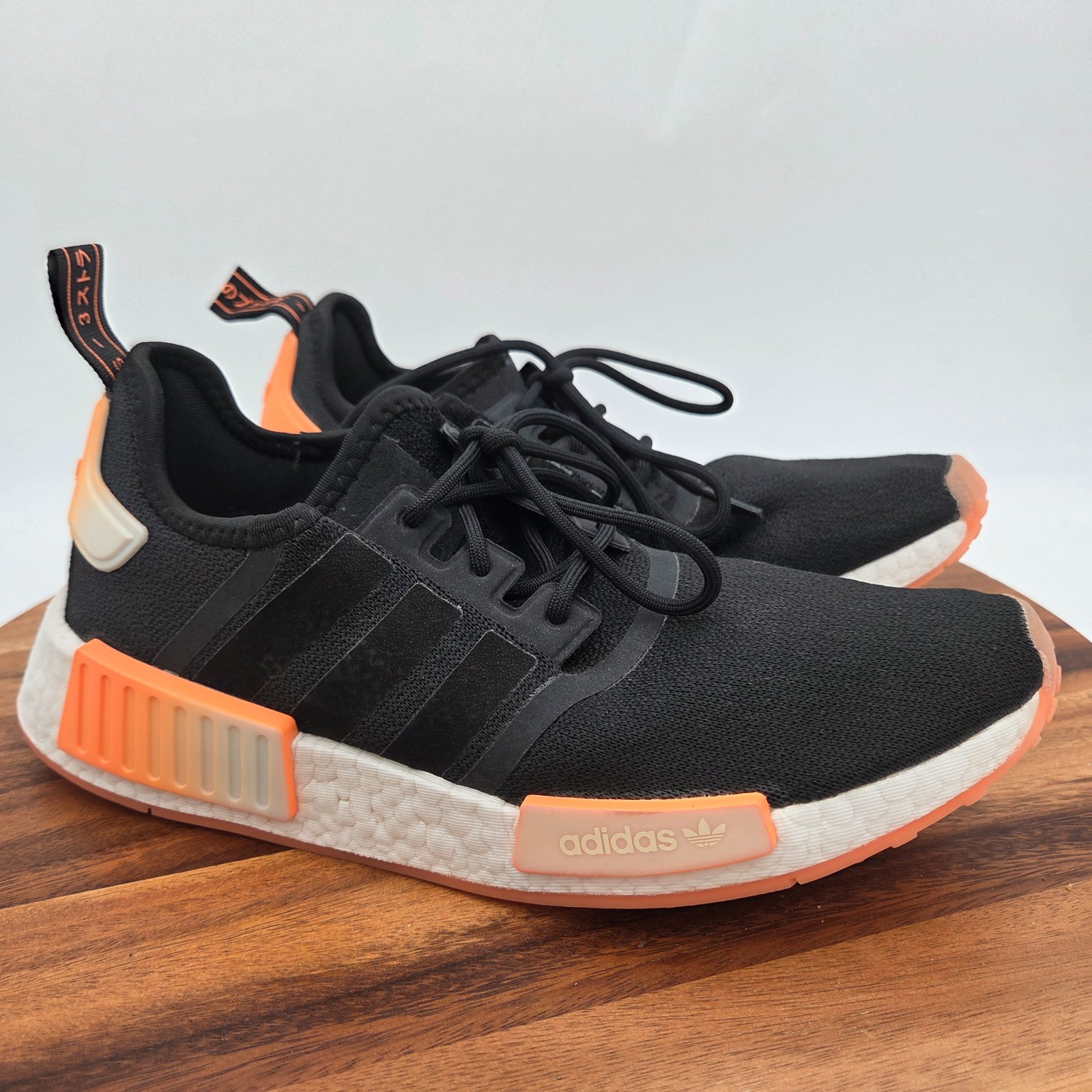 Size 9 – Adidas NMD_R1 Black Beam Orange Women’s Shoes Boost Sneakers