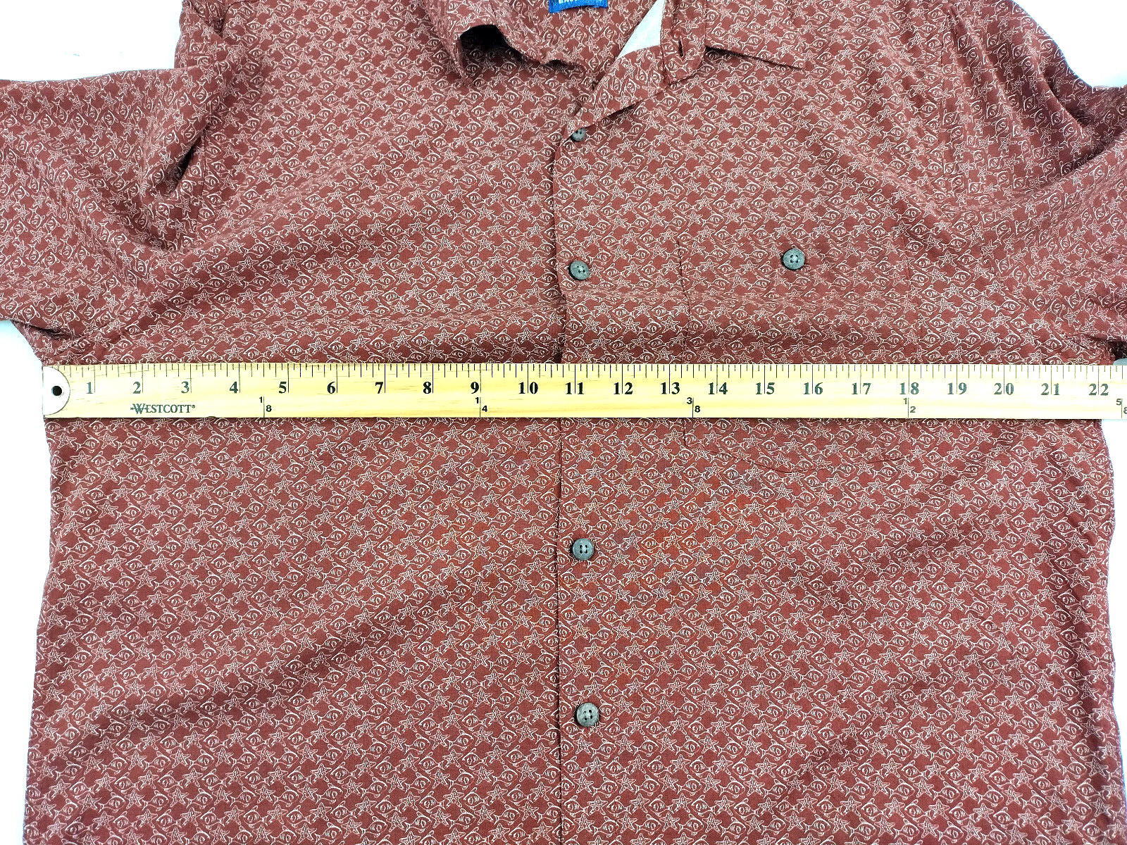 Shirt Cambia Casual Button Down Lightweight Cool Rayon Easy Care Marine Theme