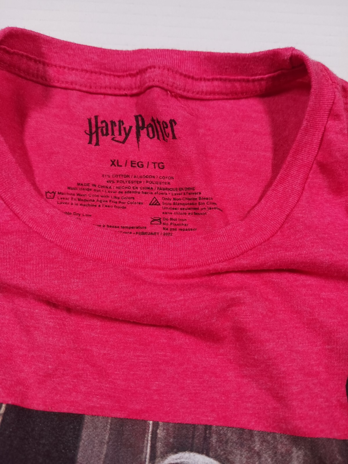 Harry Potter Youth’s XL Pullover Tshirt Red Short Sleeve