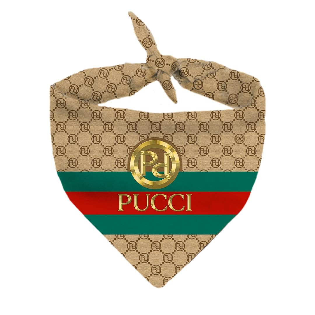 Pucci Designer Dog Bandana Kerchief for Small Medium Large Dogs – Fashion Scarf