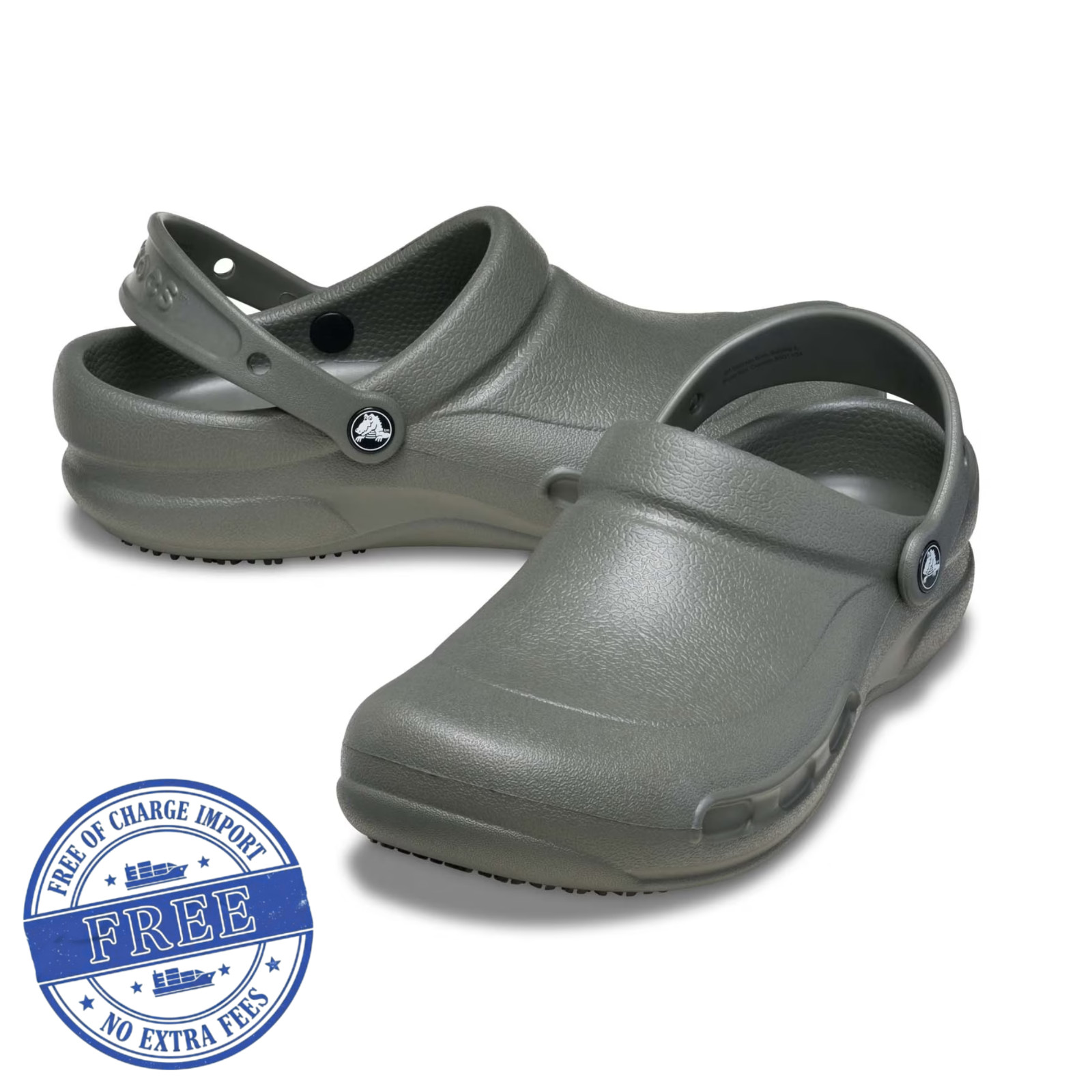 Crocs at Work Unisex Bistro Slip Resistant Clog Comfort Dusty Olive Width Medium