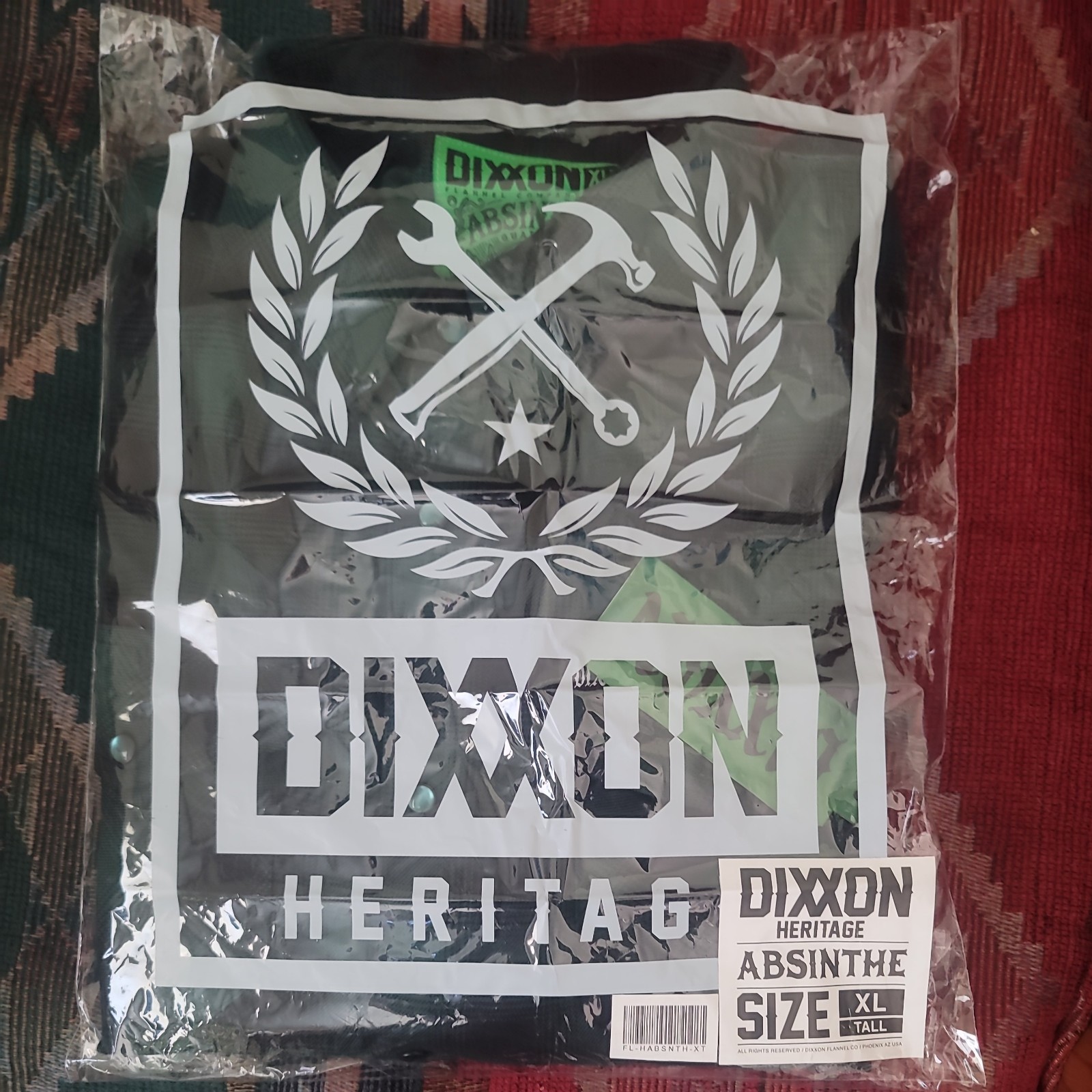 Dixxon Men’s “The Absinthe” Flannel Shirt XLT NIB