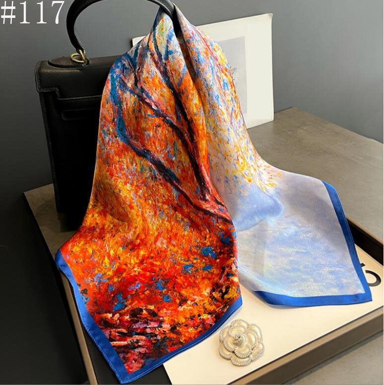 100% Mulberry Silk 27″ Square Scarf Women Neckerchief Wrap Multiple styles