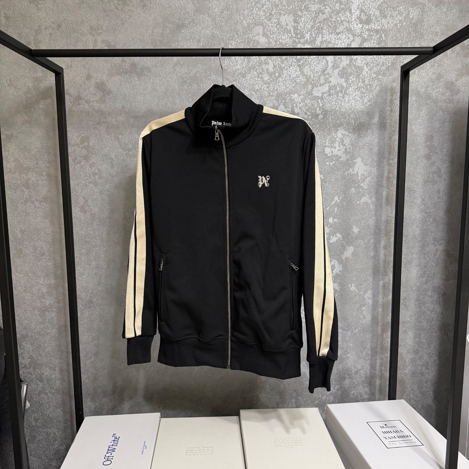 Size M – Palm Angels New PA Logo Track Zip Hoodie Brand New With Tags!