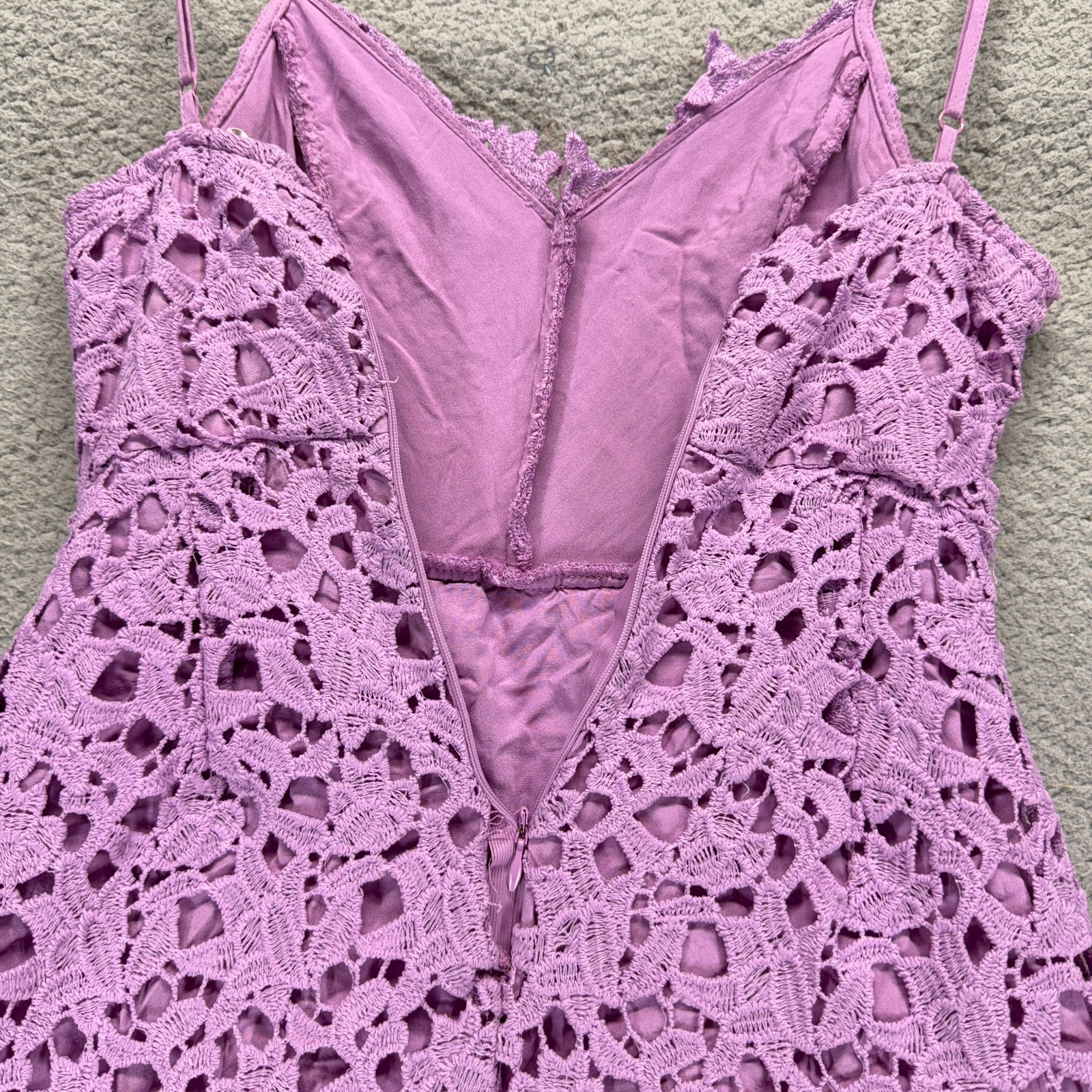 ASTR The Label Lace A-Line Midi XS Boho Fairycore Pastel Lined Coquette Dress