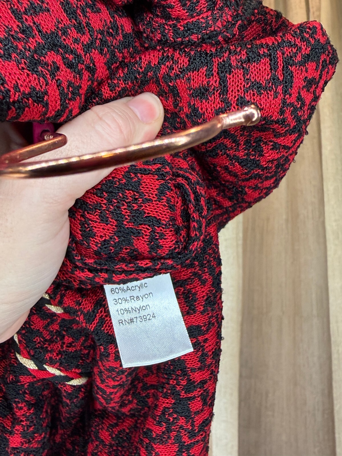 Ming Wang NWOT Red Black Tweed Knit Jacket Blazer 3X