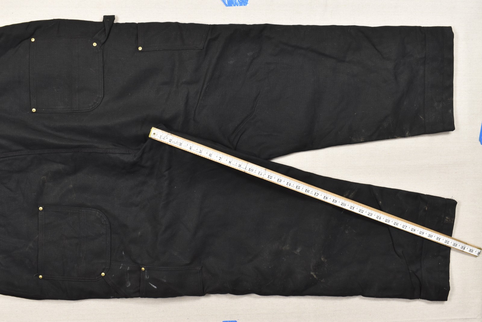 Carhartt 104393 Quilt Lined Loose Fit Duck Bib Overalls Black Size 2XL Regular