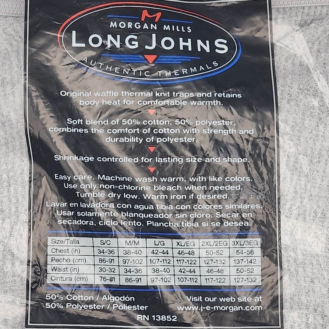 LONG JOHNS MORGAN MILLS GRAY THERMAL UNDERWEAR BOTTOMS 3XL (50-52) – VINTAGE