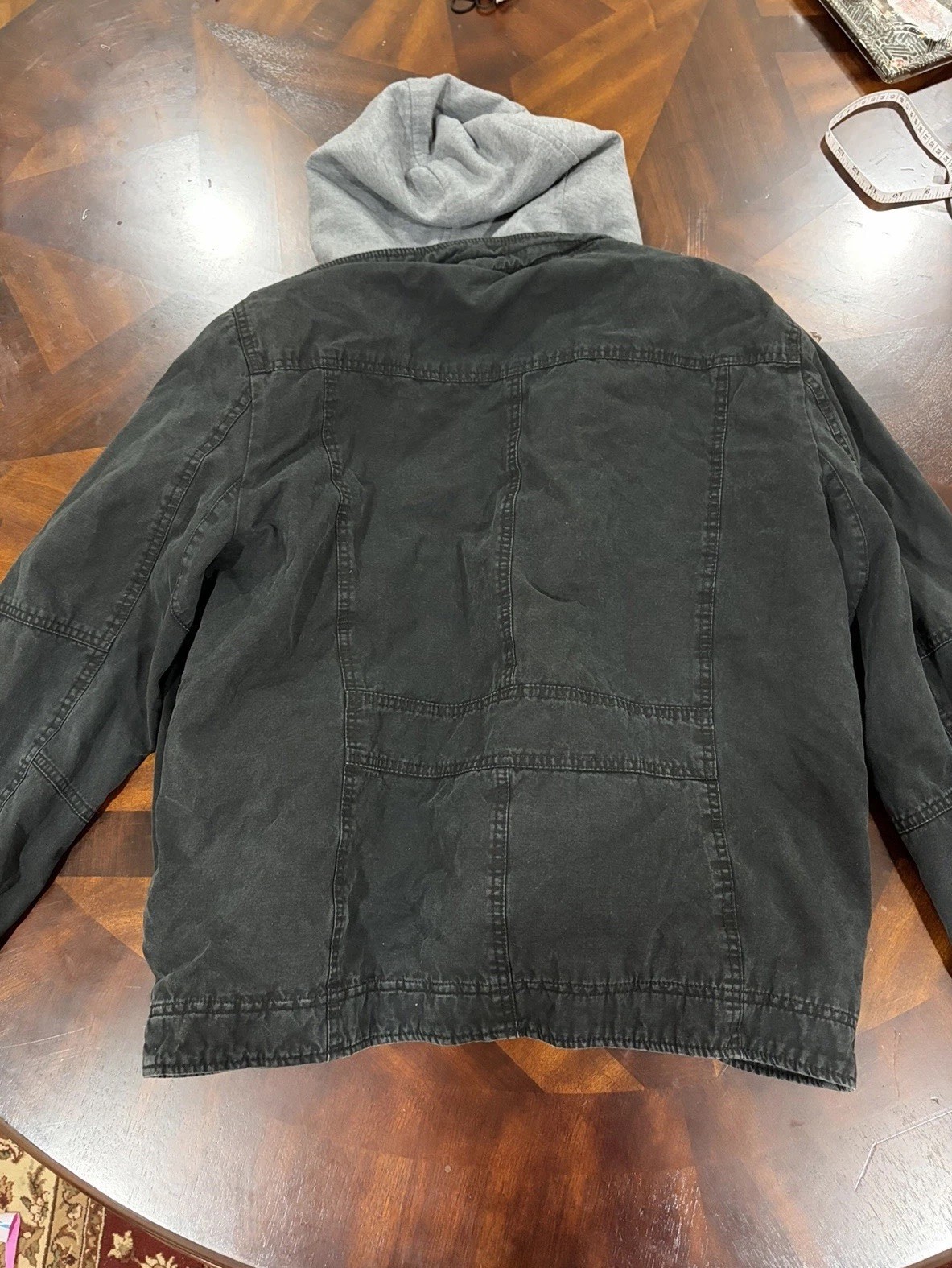 Levi Strauss & Co. Men’s Hooded Trucker Full Zip Jacket Black/Gray L