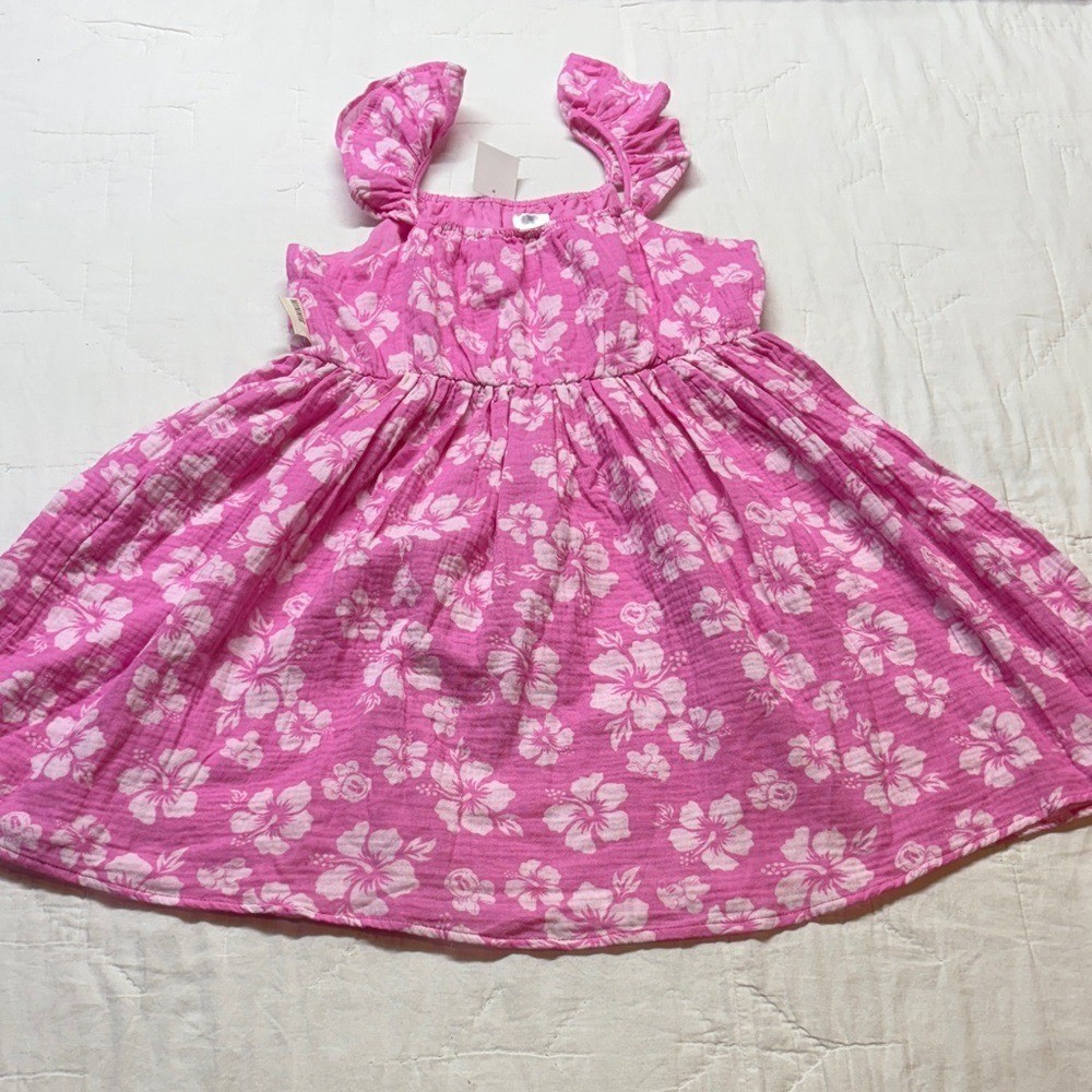 Disney Mickey & Friends Minnie Mouse Pink Floral Gauze Dress Kids XL 14 DSNI1IQ