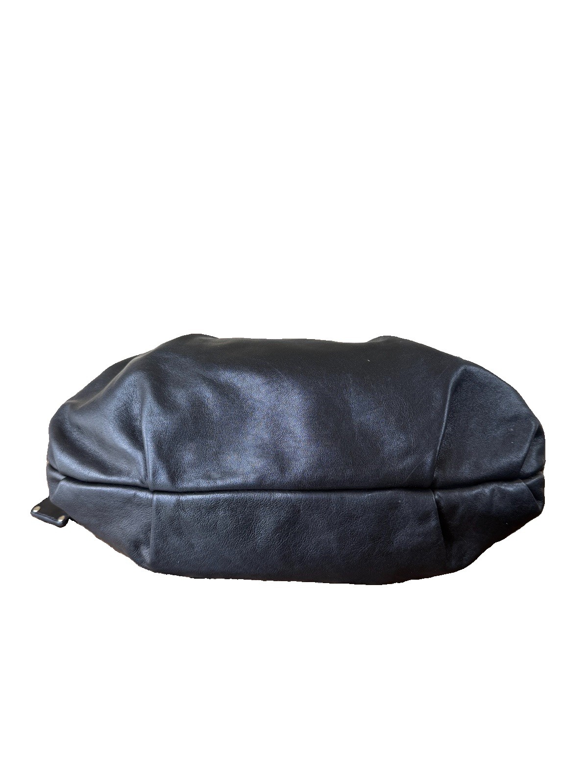 PRADA Black Crescent Shoulder Hobo Bag Zip Silver Hardware Logo Strap Pockets