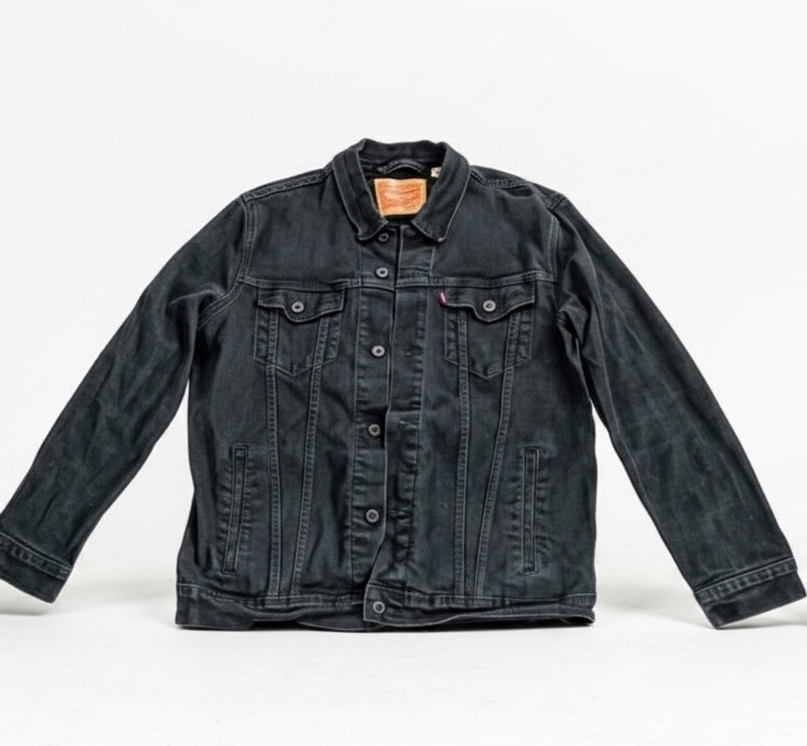 Levi Strauss & Co. Black Trucker Denim Jacket Men’s XL 42″ Chest Pockets