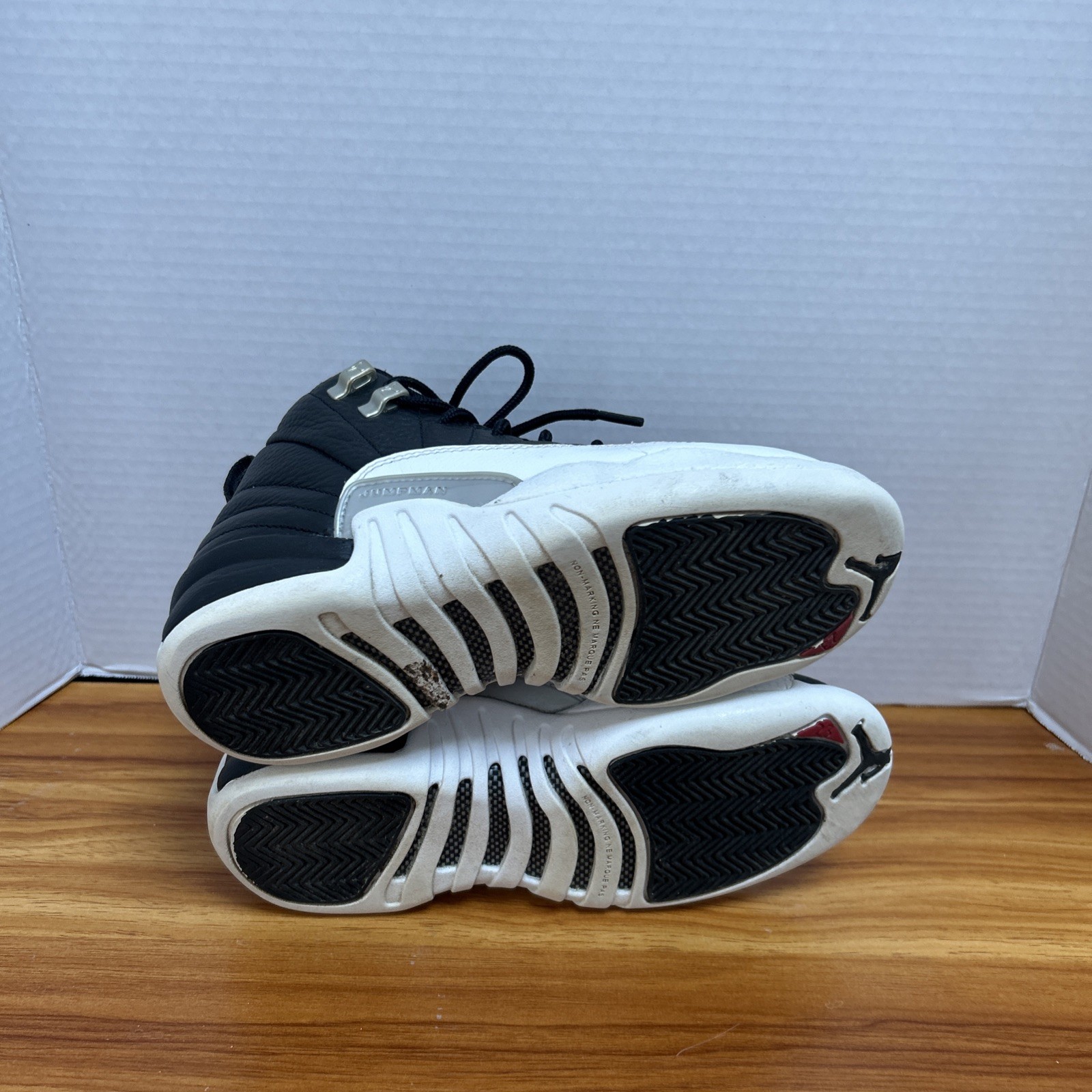 Jordan 12 Retro Playoffs 2022 GS Black White Red 153265-006 Kids Size 4.5 SP3472