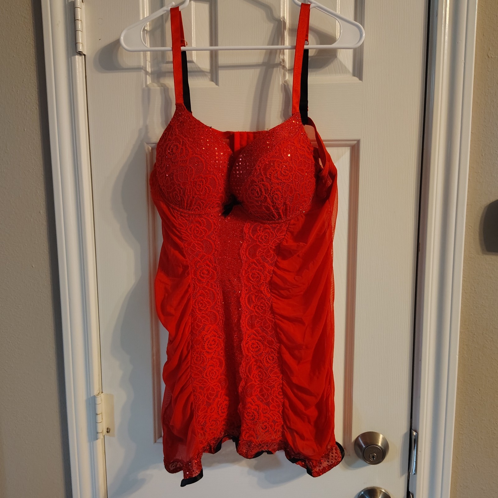 passion forever brand red sequin night chemise