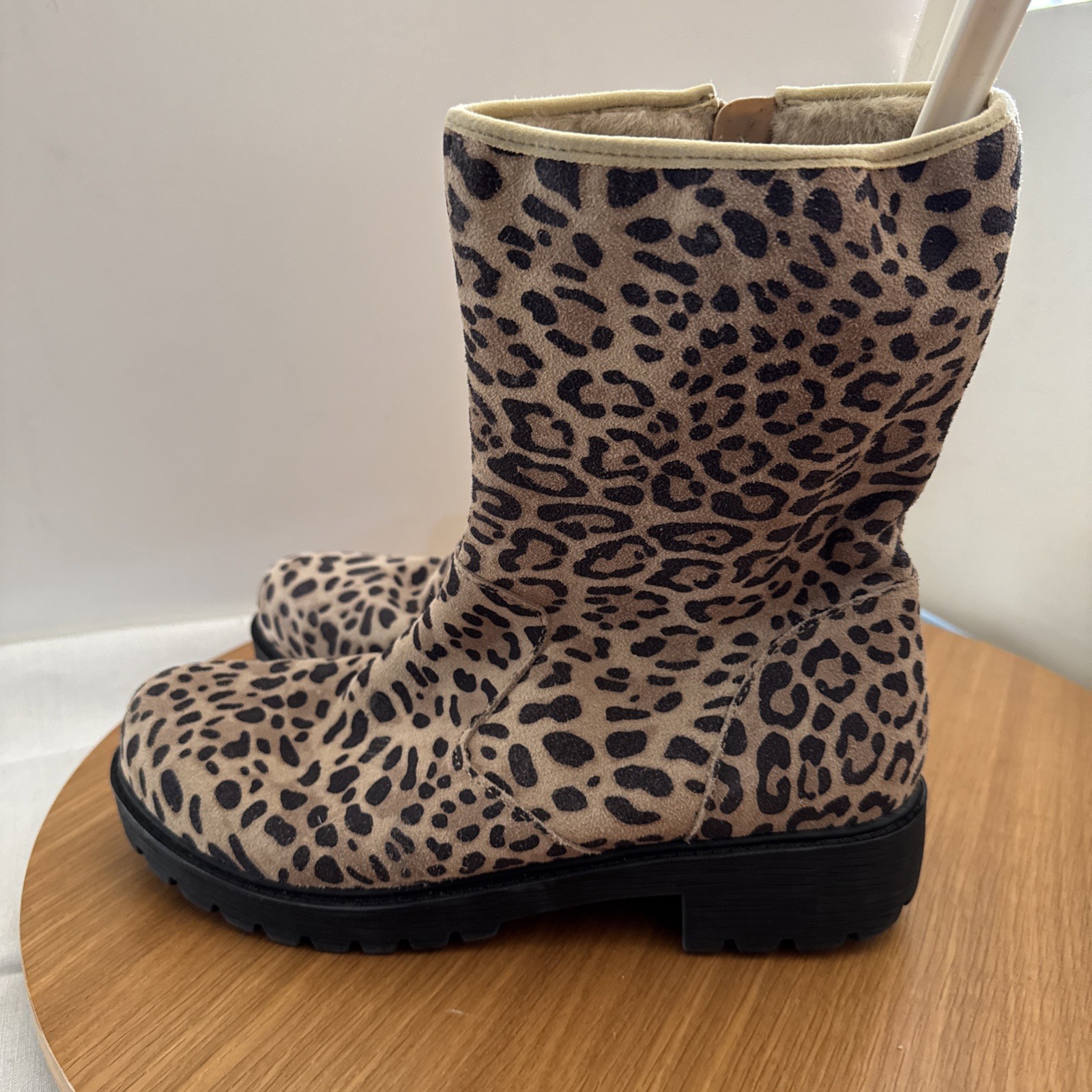 Alegria brown LEOPARD Mid Calf Casual Boot EURO SIZE 41 M 10 1/2-11 us