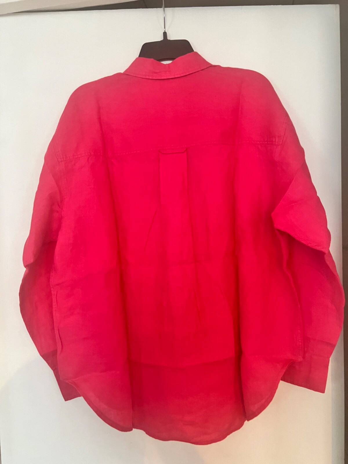 NWT S J.Crew Etienne Oversized Fuchsia Raspberry Shirt Baird McNutt Irish linen