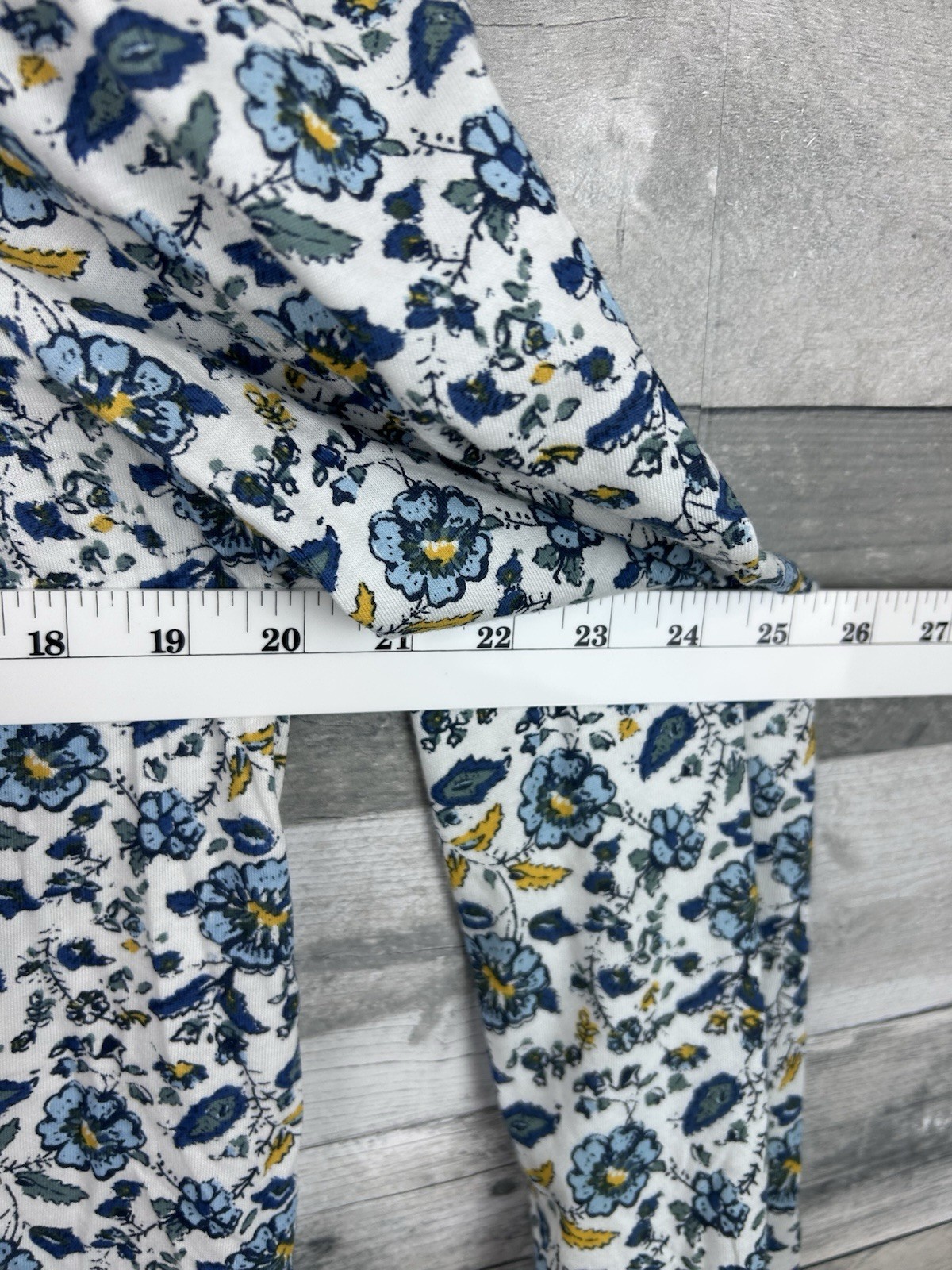 Lucky Brand Large Square Neck Long Sleeve Floral Blouse