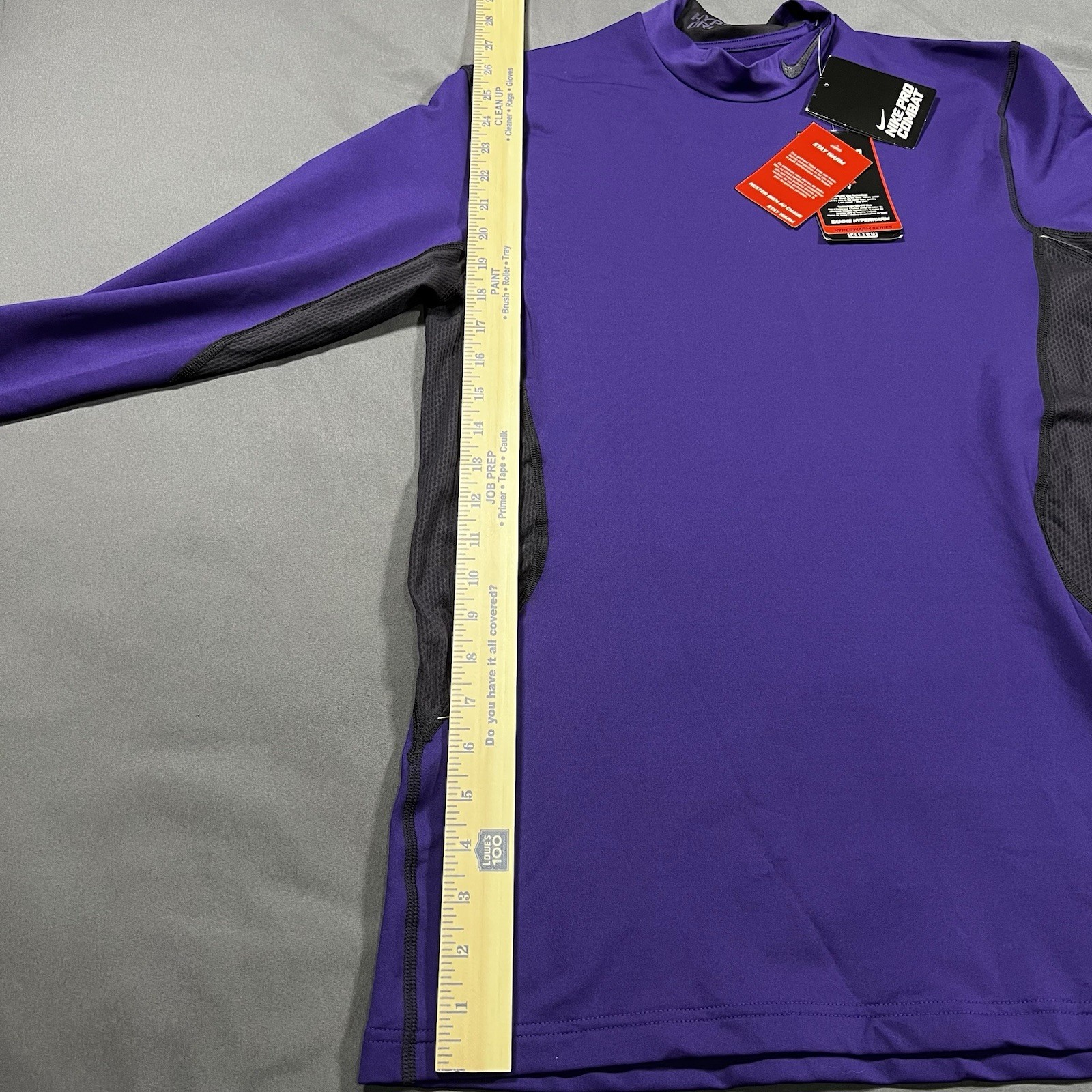 Nike Pro Combat HyperWarm Dri Fit Max Medium Purple & Black Fitted Men’s NWT