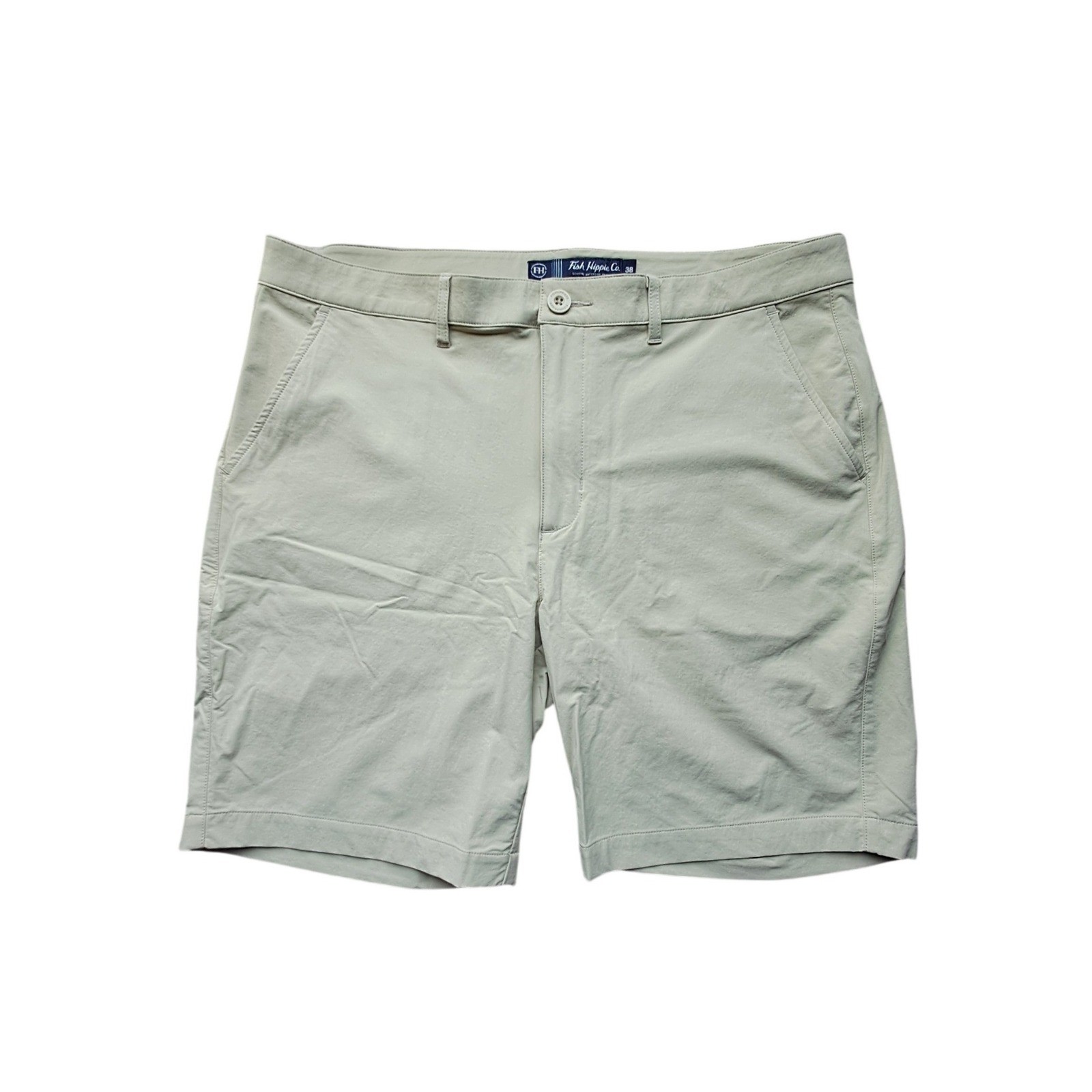 Fish Hippie Co Mens Performance Drift Shorts Tan Khaki Size 38 Stretch Outdoor
