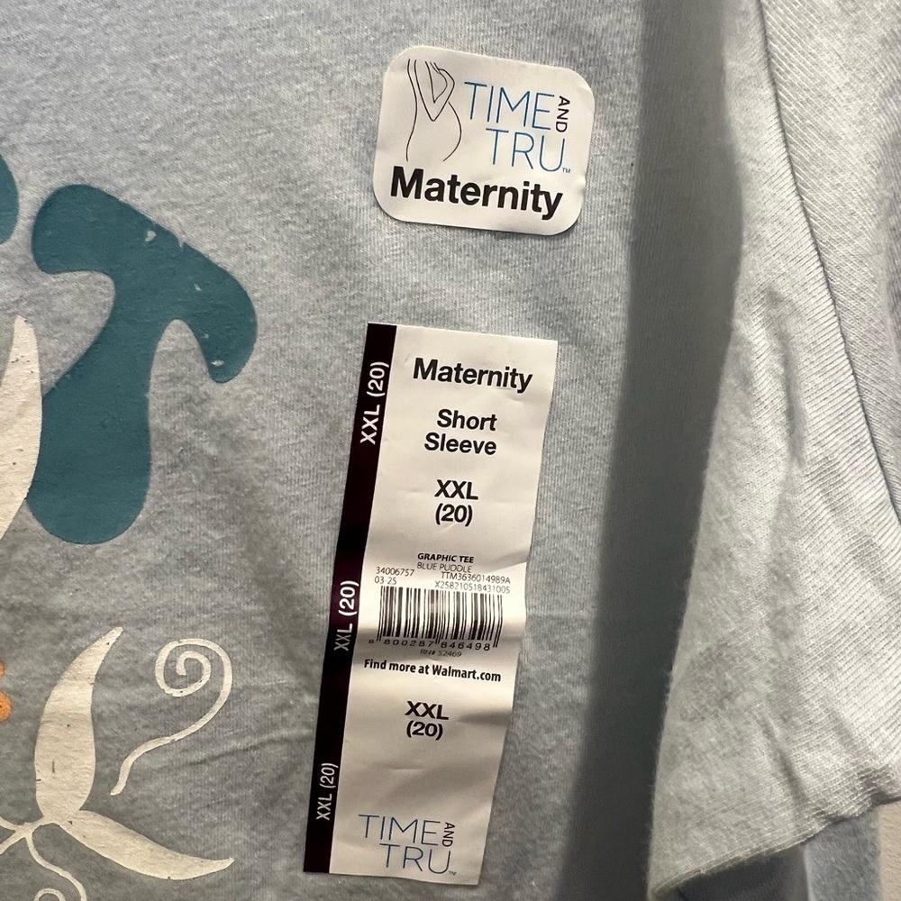 Time and Tru Women’s Maternity Graphic Tee with Short Sleeves