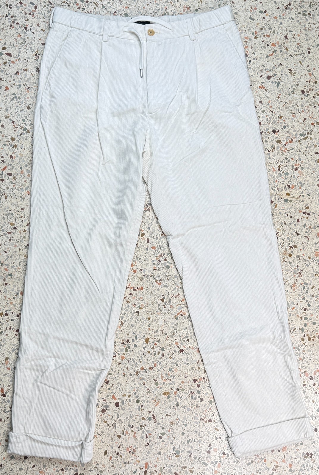 Todd Snyder New York Men’s Drawstring White Corduroy Pants Size Tall Medium