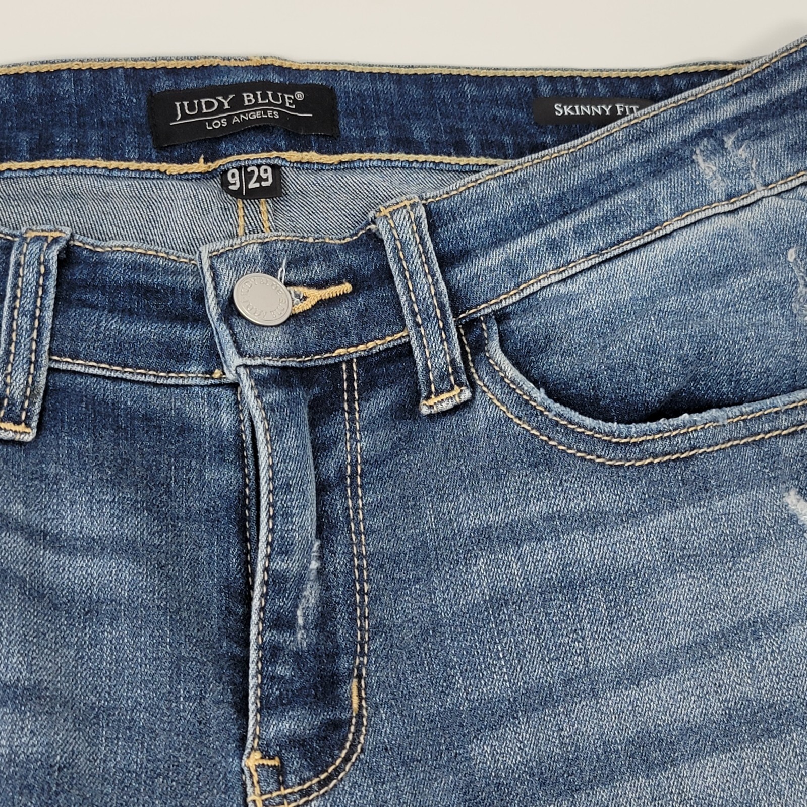Judy Blue 9 / 29 Destroyed Distressed Skinny Fit Medium Wash Blue Women’s Jeans