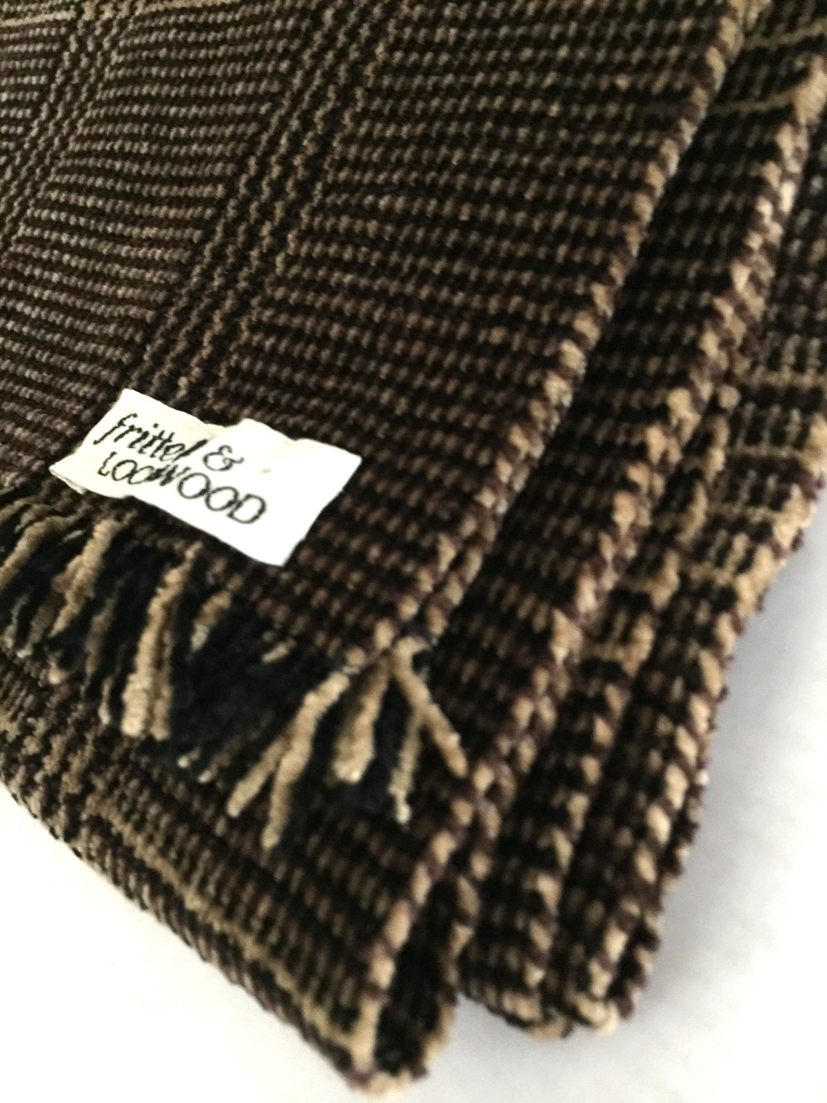 Frittelli & Lockwood Handwoven plaid Scarf size 72″ x 11″ Made in USA