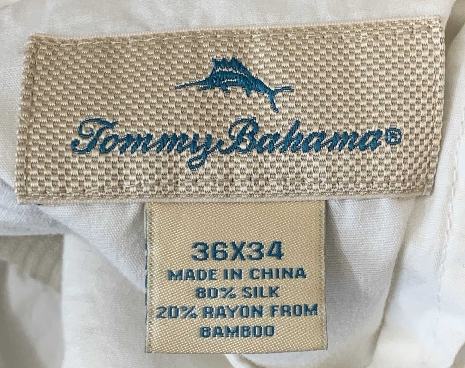 Tommy Bahama Pants Mens 36×34 Silk Rayon From Bamboo Pleated Dress Trousers Tan