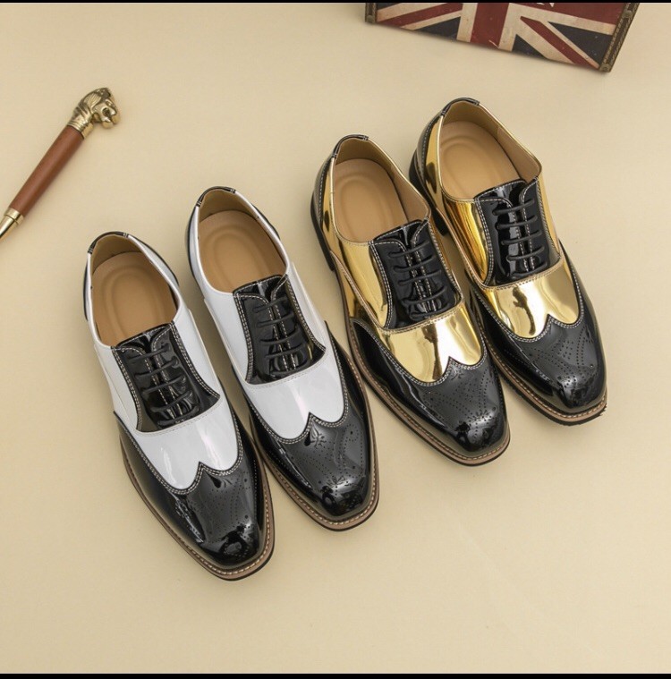 Men’s Brogue Dress Shoes Wingtip Oxford Lace Up Leather Shoes