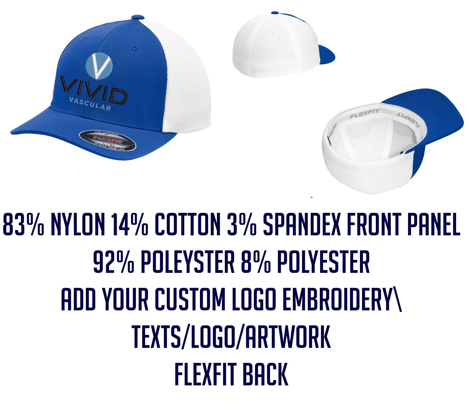 Ink Stitch Flexfit Custom Add Logo Texts Stitching Air Mesh Trucker Caps