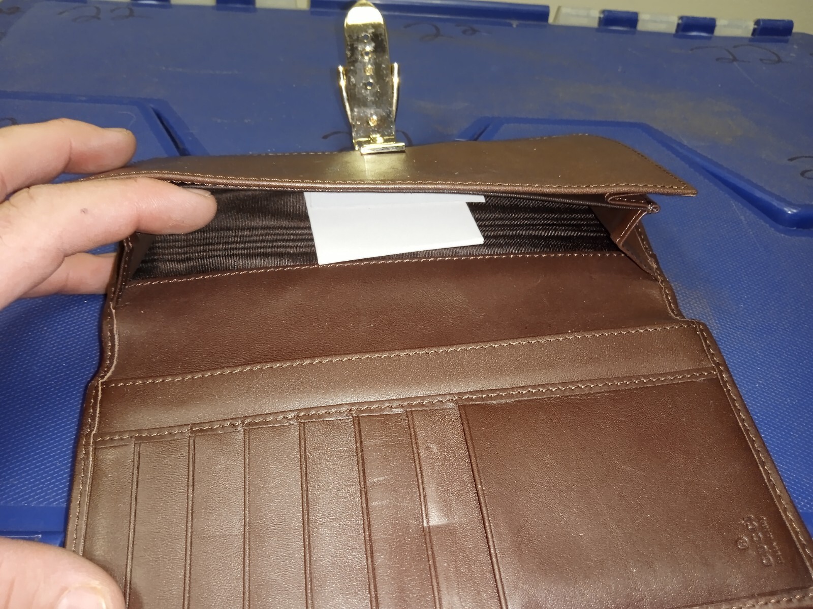 GUCCI Authentic Horse bit Brown Genuine Leather Wallet w/ Original Inserts $699