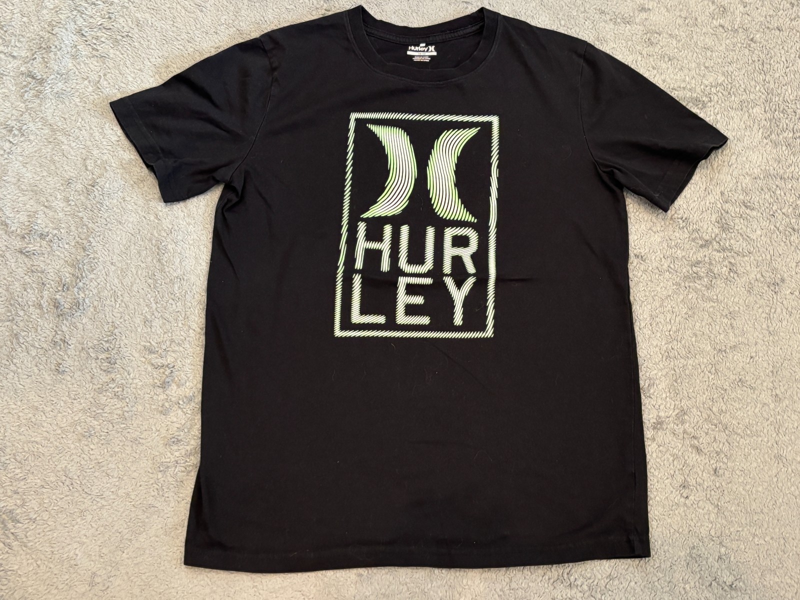 Hurley Boys Graphic T Shirt Youth XL Black Short Sleeve Pullover Casual