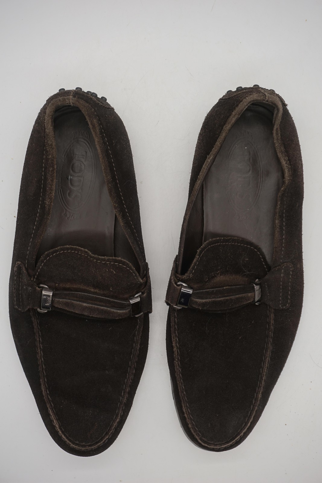 Tod’s Gommino Loafers Brown Suede Driving Studded Shoes Italy Men’s Size 7.5 8.5