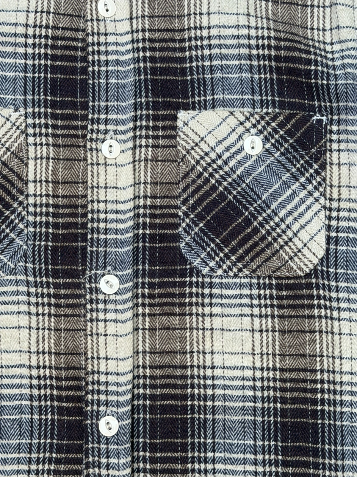 3Sixteen Brown Plaid Flannel Button Down Work Shirt Size M Medium