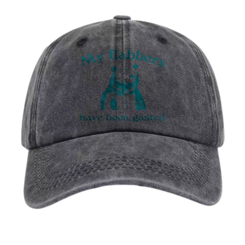 My Flabbers Have Been Gasted Funny Bear Pun Vintage Washed Unisex Dad Hat