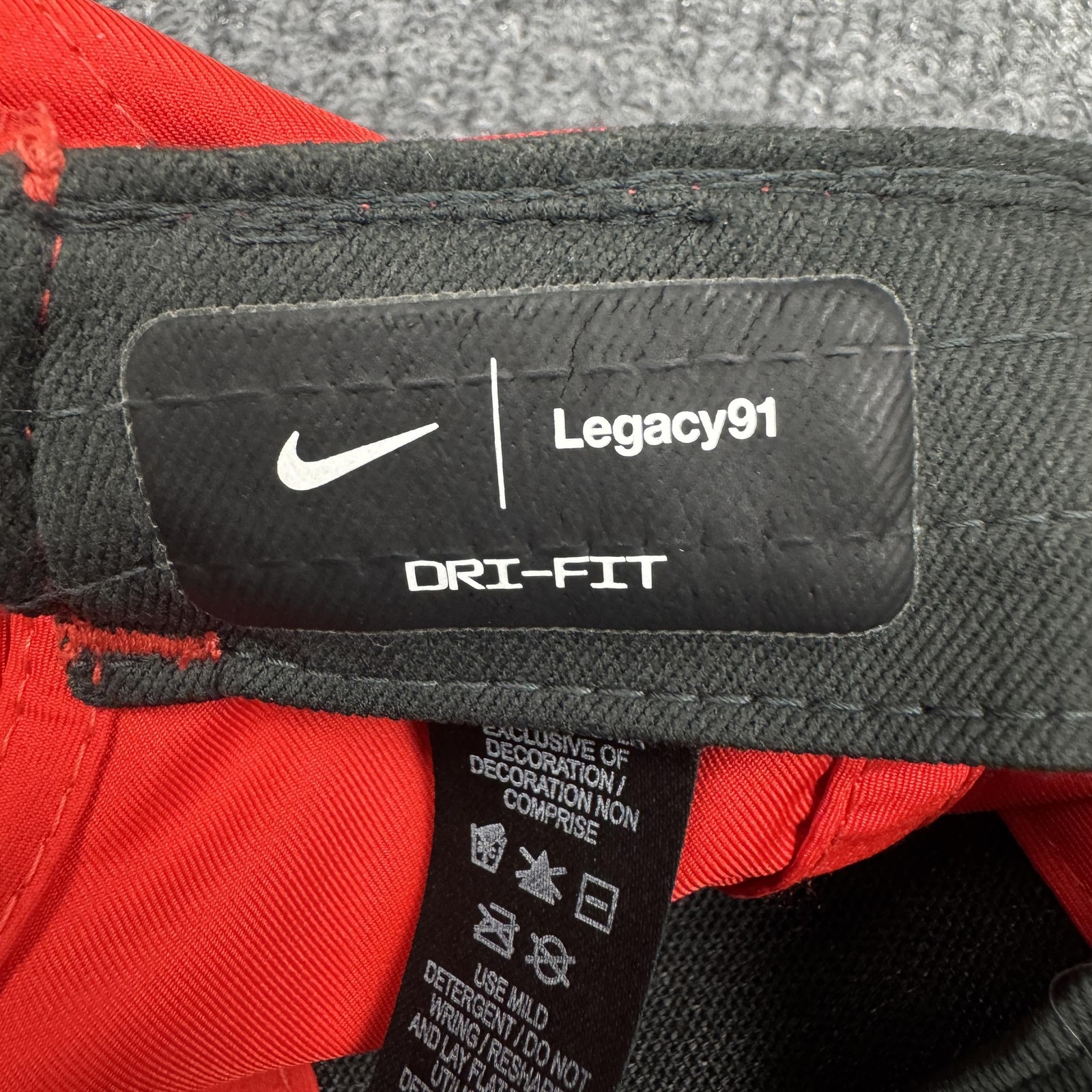 Nike Hat Cap Strap Back One Size Mens Red Legacy91 Dri-FIT Running Sports