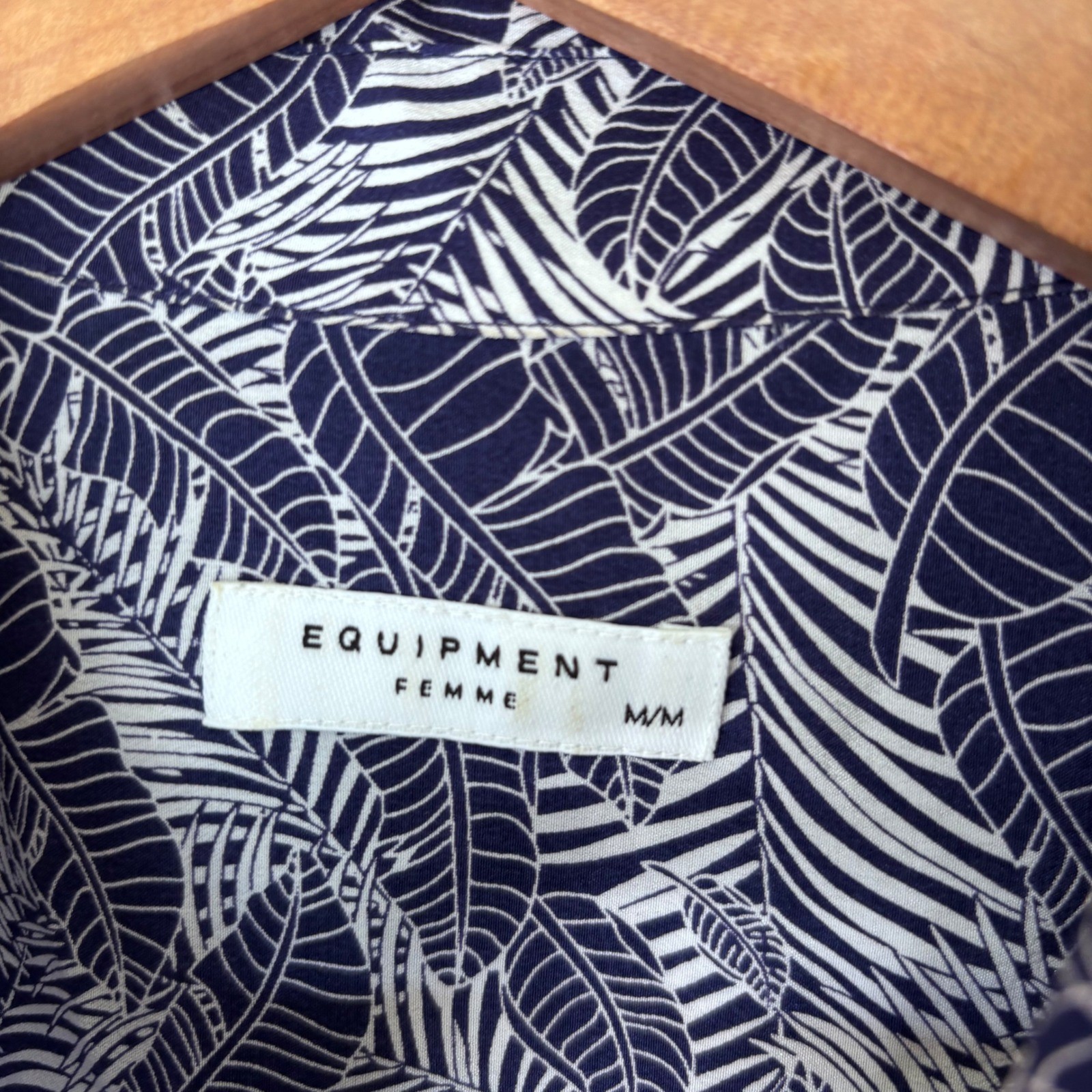Equipment Tegan Sleeveless 100% Silk Shirt Dress in Ultramarine Jungle Medium