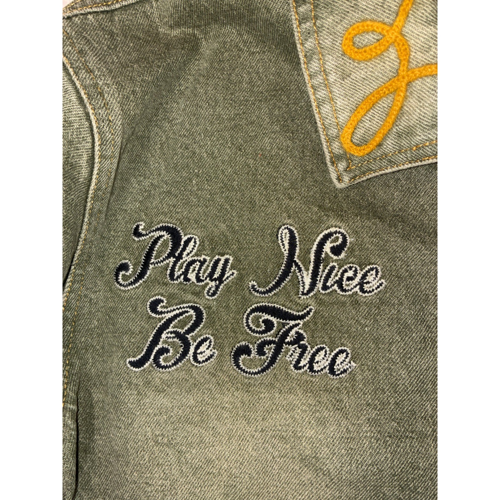 Double D Ranch Green Jacket – S – Embroidered Cowboy Western Boho Americana