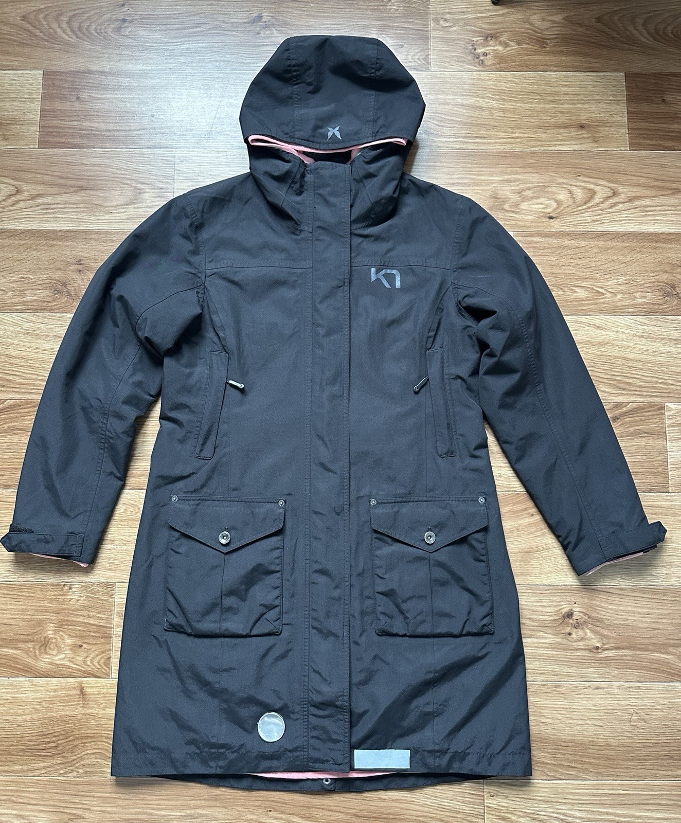 Kari Traa 3-in-1 Black Winter Parka Mint Quilted Liner Jacket Coat Sz L