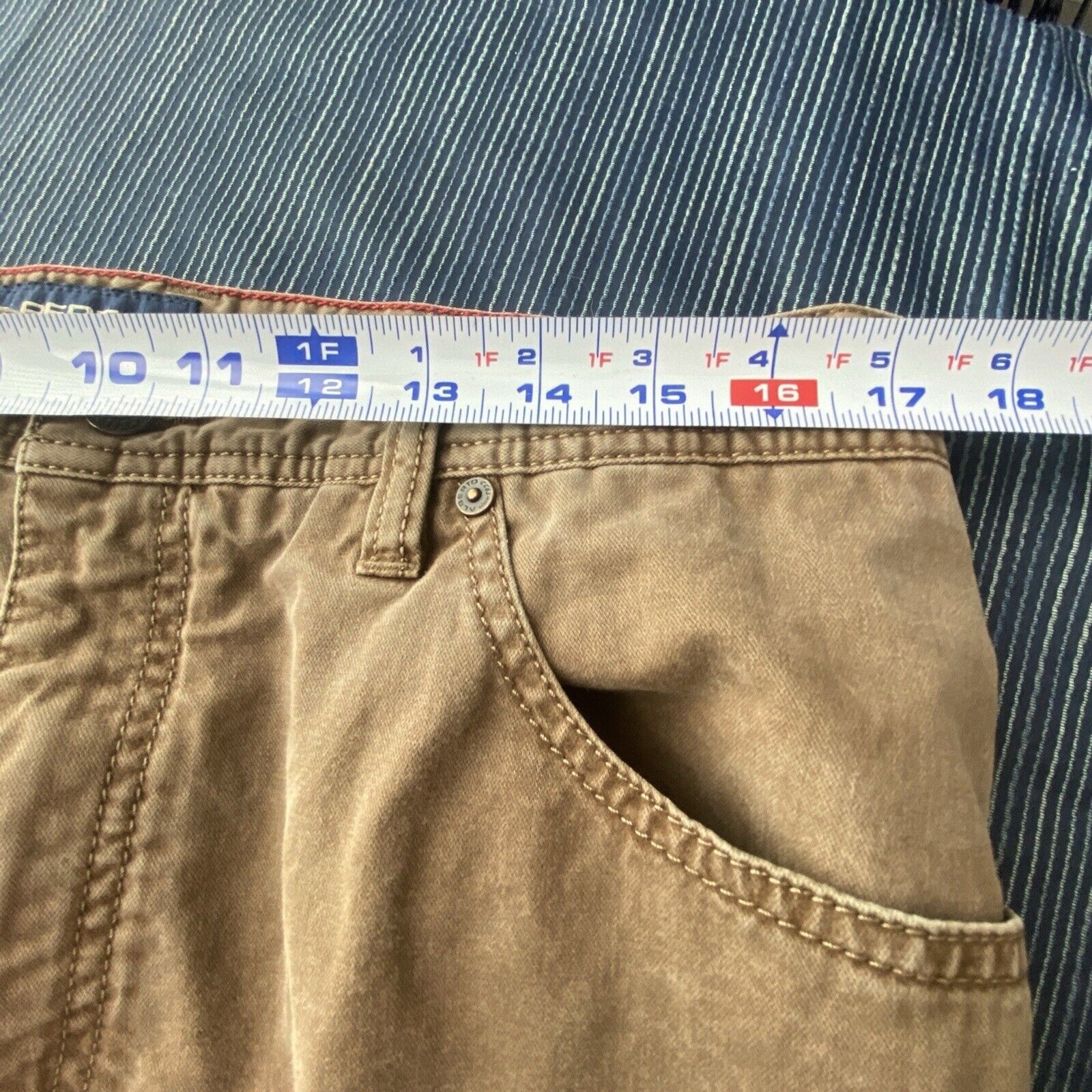 Alberto Pants Mens 35×29 Beige Stone Modern Fit Stretch Broken Twill